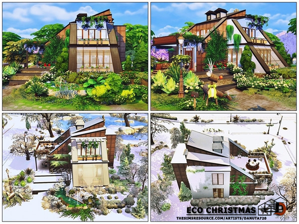Sims 4 Eco Christmas house by Danuta720 at TSR