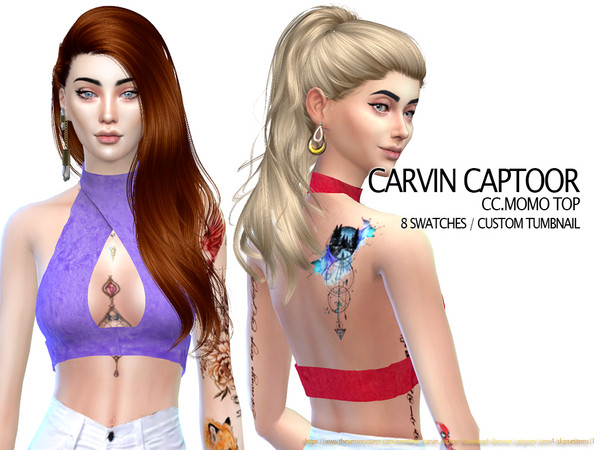 Sims 4 Momo Top by carvin captoor at TSR
