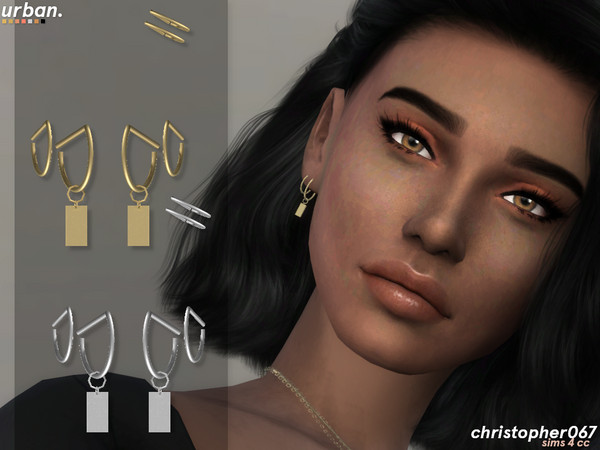 Sims 4 Urban Earrings by Christopher067 at TSR