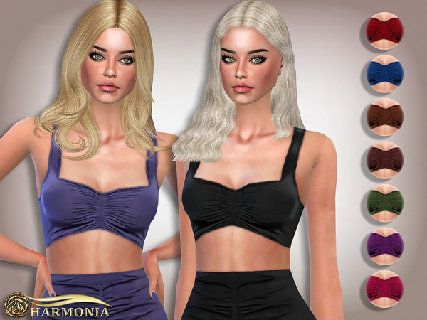 Sims 4 Shape Ruched Front Mini Top by Harmonia at TSR