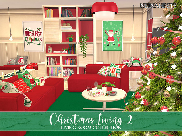 Sims 4 Christmas Living Collection II by neinahpets at TSR