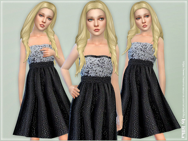 Sims 4 Glitter Dress for Girls by lillka at TSR