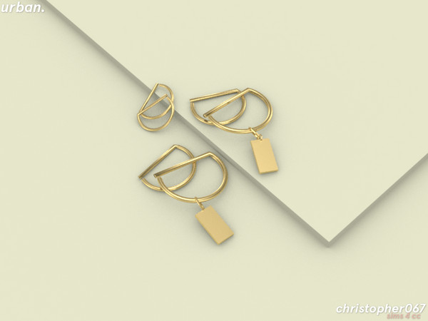 Sims 4 Urban Earrings by Christopher067 at TSR