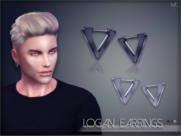 Sims 4 Logan Earrings by Mathcope at TSR