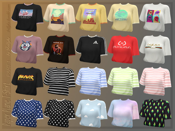 Sims 4 Paper Plane T Shirt Part 1 by Trillyke at TSR