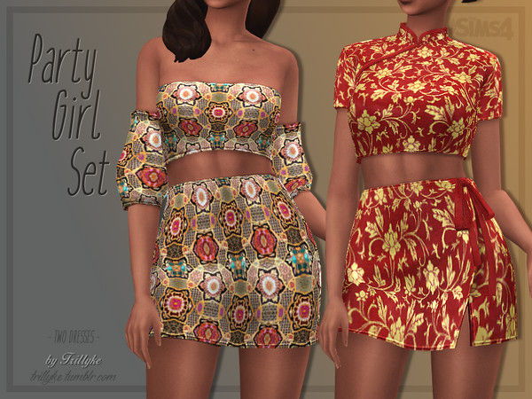 Sims 4 Party Girl Set by Trillyke at TSR