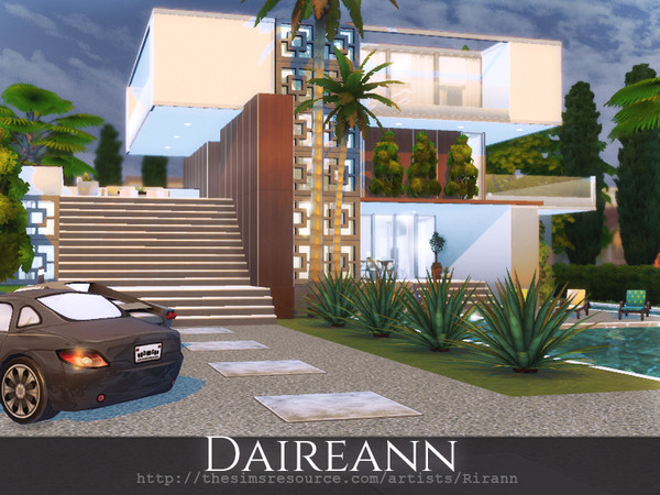 Sims 4 Daireann contemporary house by Rirann at TSR