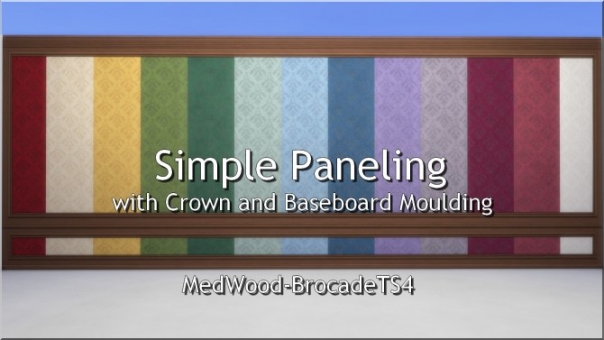 Sims 4 Simple Paneling with Crown and Baseboard Moulding by TheJim07 at Mod The Sims