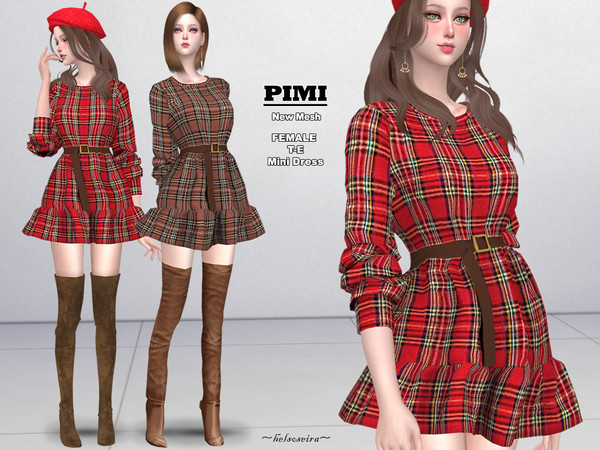 Sims 4 PIMI Mini Dress by Helsoseira at TSR