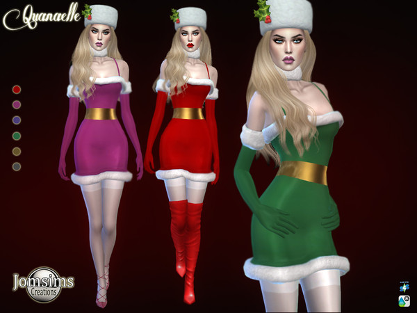 Sims 4 Quanaelle dress by jomsims at TSR