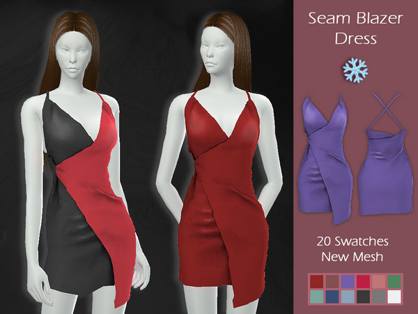Sims 4 LMCS Seam Blazer Dress by Lisaminicatsims at TSR