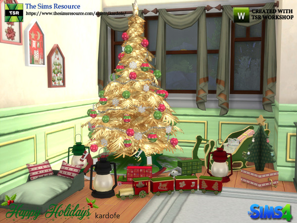 Sims 4 Happy Holidays dining room part 1 by kardofe at TSR