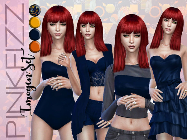Sims 4 Imogen Set by Pinkfizzzzz at TSR