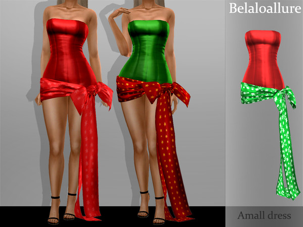 Sims 4 Belaloallure Amall dress by belal1997 at TSR