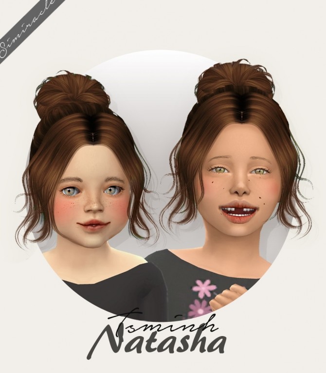 Sims 4 Tsminh Sims Natasha hair for kids and toddlers at Simiracle