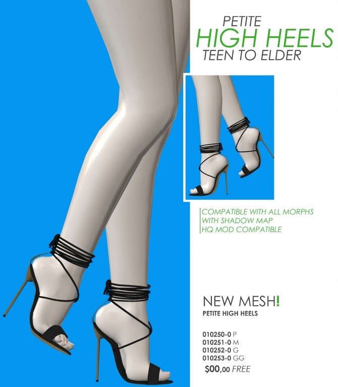 Sims 4 PETITE HIGH HEELS by Thiago Mitchell at REDHEADSIMS