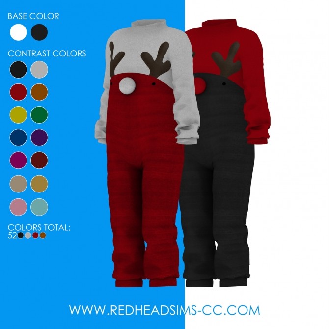 Sims 4 MOOSE ONESIE by Thiago Mitchell at REDHEADSIMS