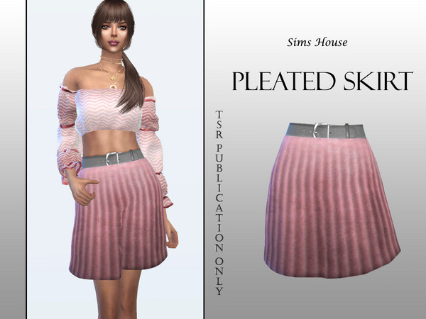 Sims 4 Pleated skirt by Sims House at TSR