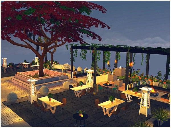 Sims 4 The Horizon restaurant by lotsbymanal at TSR