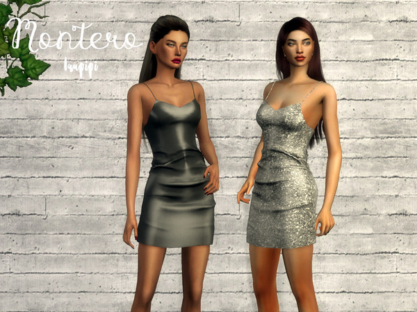 Sims 4 Montero satin dress by laupipi at TSR