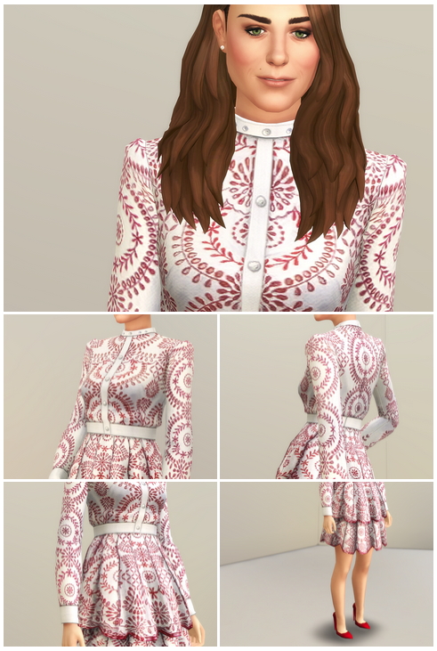 Sims 4 Red&White Dress at Rusty Nail