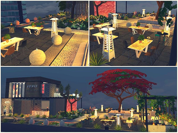 Sims 4 The Horizon restaurant by lotsbymanal at TSR