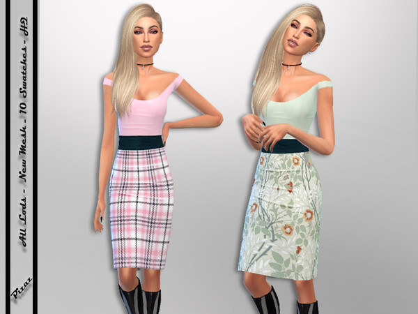 Sims 4 Playful Midi dress by pizazz at TSR