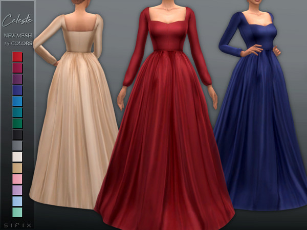 Sims 4 Celeste Gown by Sifix at TSR