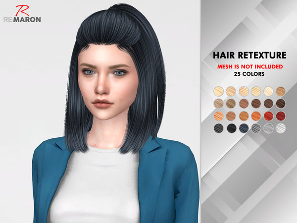 Sims 4 Blush Hair Retexture by remaron at TSR