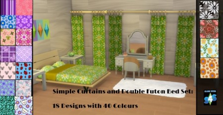 Curtain and Futon Bed Set recolours by wendy35pearly at Mod The Sims