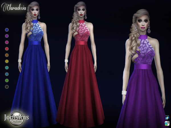 Sims 4 Claradecia dress by jomsims at TSR