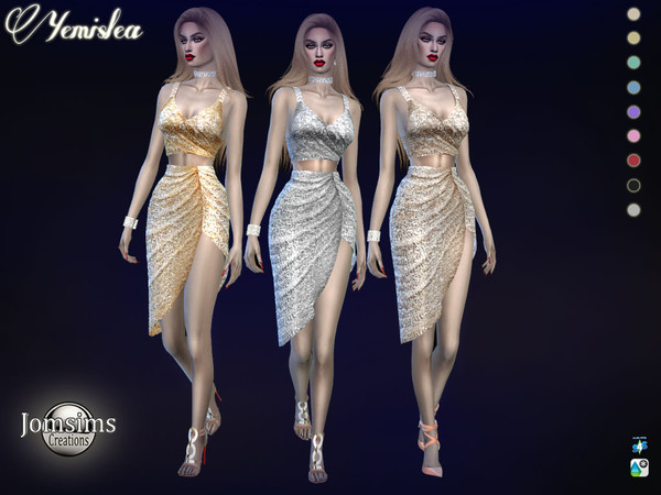 Sims 4 Yemislea dress by jomsims at TSR