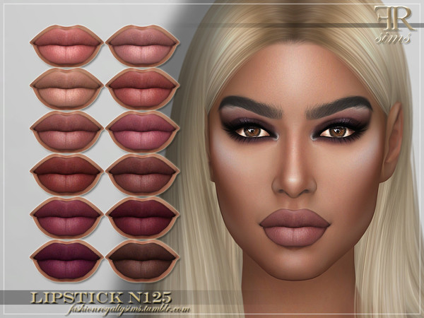Sims 4 FRS Lipstick N125 by FashionRoyaltySims at TSR