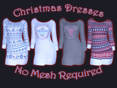 Christmas Dresses by IJustMakeStuff at TSR
