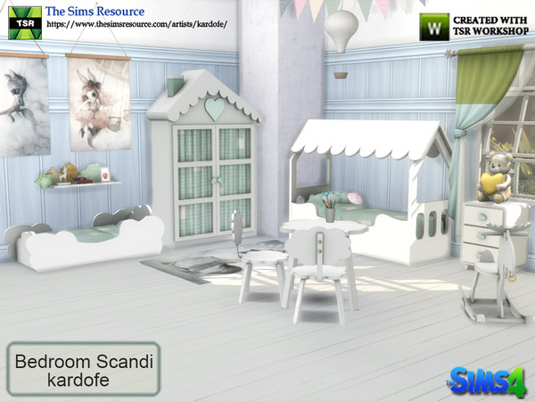 Sims 4 Bedroom Scandi by kardofe at TSR