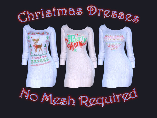 Sims 4 Christmas Dresses by IJustMakeStuff at TSR