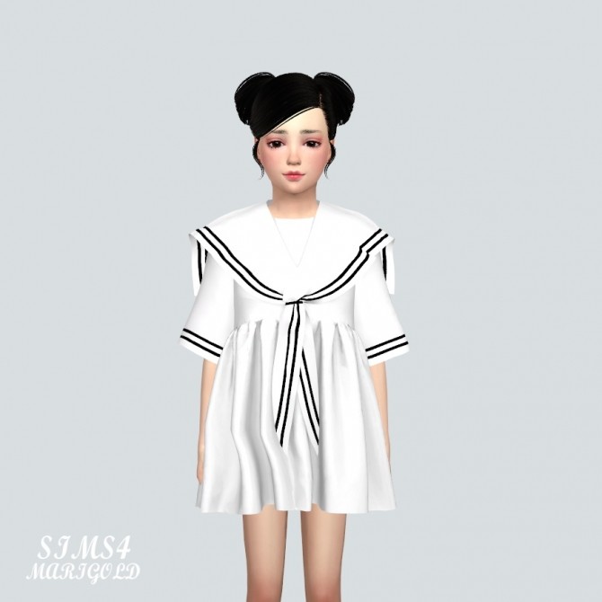 Sims 4 Child Sailor Scarf Mini Dress at Marigold