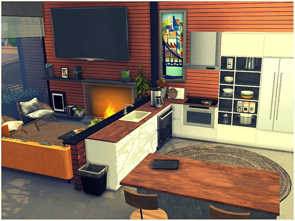 Sims 4 Simple Square modern house by lotsbymanal at TSR
