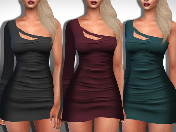 Sims 4 One Shoulder Formal Dresses by Saliwa at TSR