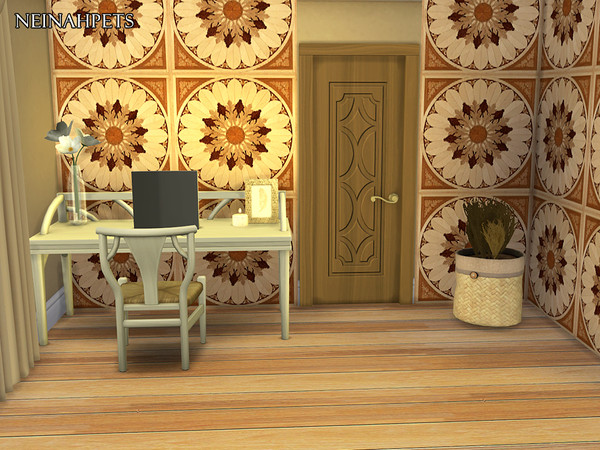 Sims 4 Calawin Light Parquet Tile Wall by neinahpets at TSR