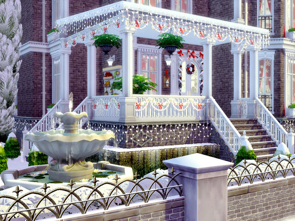Sims 4 White Christmas House Nocc by sharon337 at TSR