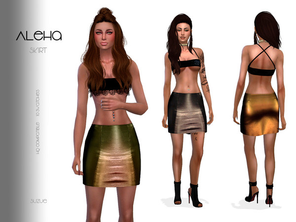 Sims 4 Aleha Skirt by Suzue at TSR