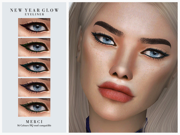Sims 4 New Year Glow Eyeliner by Merci at TSR