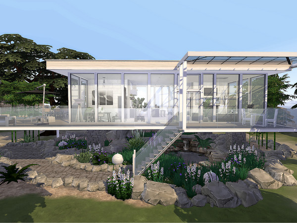 Sims 4 Modern Lake House by Sarina Sims at TSR