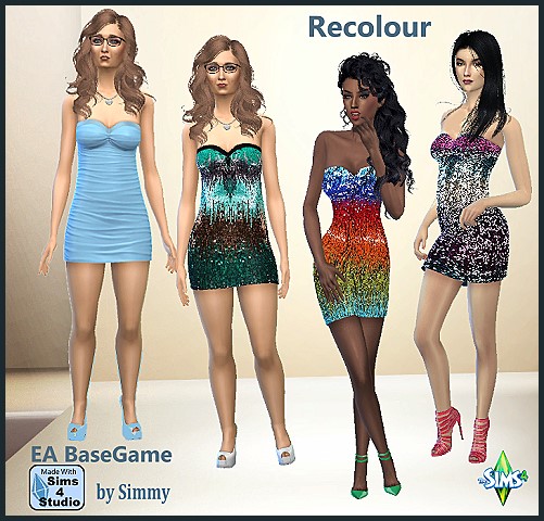 Sims 4 Sequin party dress by Simmy at All 4 Sims