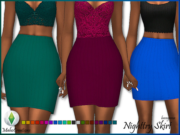 Sims 4 Skirt Nighttry by MahoCreations at TSR