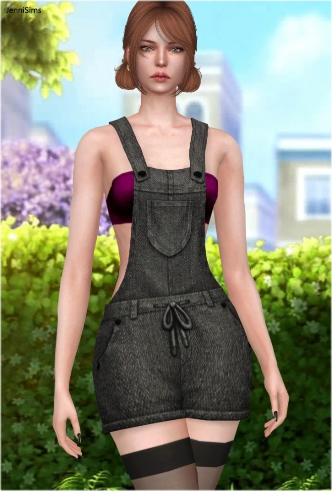 Sims 4 Denim Overalls at Jenni Sims