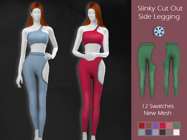 Sims 4 LMCS Slinky Cut Out Side Leggings by Lisaminicatsims at TSR