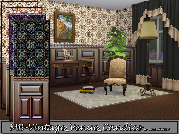 Sims 4 MB Vintage Venue Candice wallpaper by matomibotaki at TSR