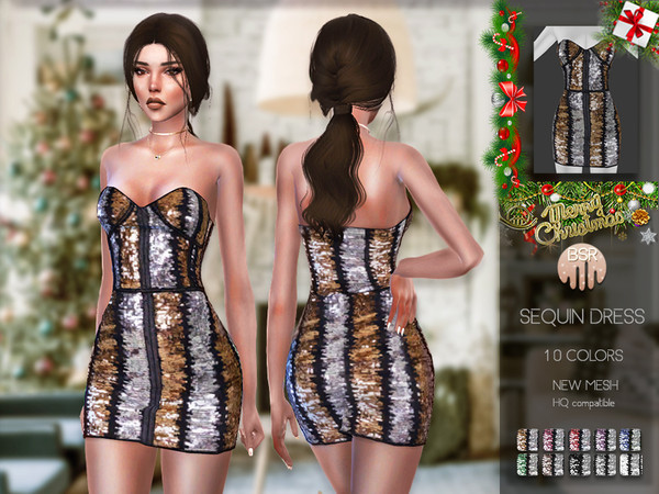 Sims 4 Sequin Dress BD164 by busra tr at TSR